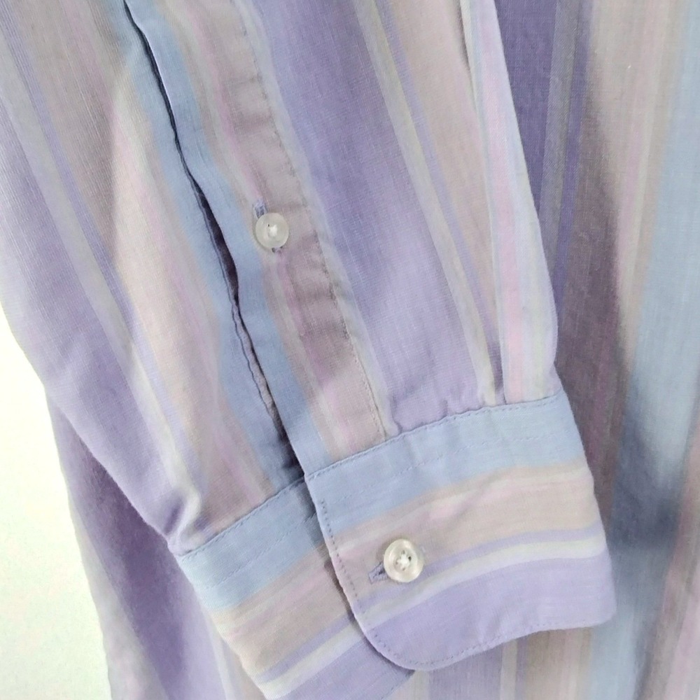 Vintage Christian‎ Dior Men's Striped Button Shirt Long Sleeve Pastel Size Large - Picture 5 of 12